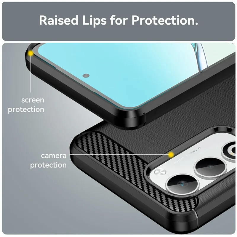 For Oppo A5 5G / A5 4G Case Protective Phone Cover Carbon Fiber Texture Brushed - Black-Cellmalls