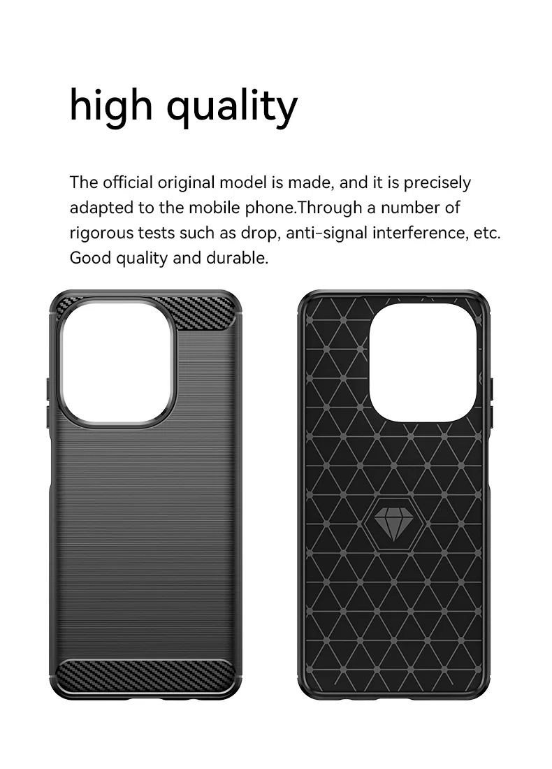 For Oppo A3x 4G / A3x 5G (India) / A3 4G / A3 5G / A40M 4G / A40 4G / A3i 5G / A60 5G Case Carbon Fiber Texture TPU Brushed Phone Cover - Black-Cellmalls