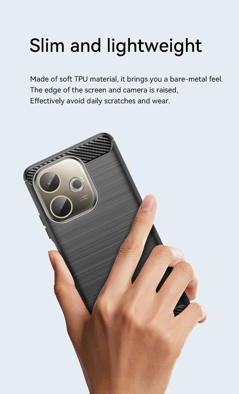 For Oppo A5 Pro 4G (Global) / 5G (Global) / A5 Energy 5G (China) Case Protective Phone Cover Carbon Fiber Texture Brushed - Black-Cellmalls