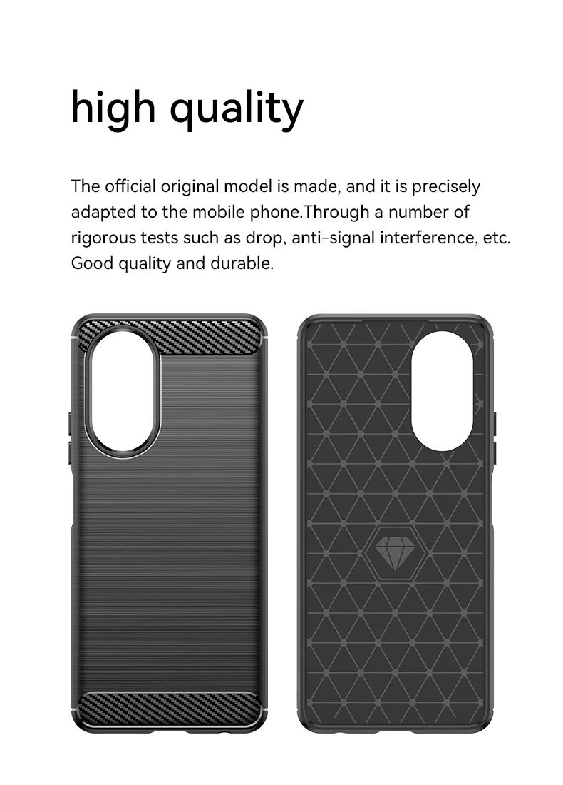 Phone Shell for Oppo A58 4G , Carbon Fiber Texture Phone Case Soft TPU Brushed Cover - Blue-Cellmalls