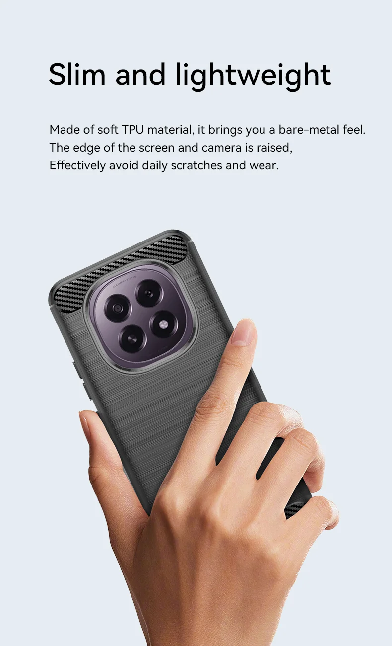 For Oppo F29 5G Case Protective Phone Cover Carbon Fiber Texture Brushed - Black-Cellmalls