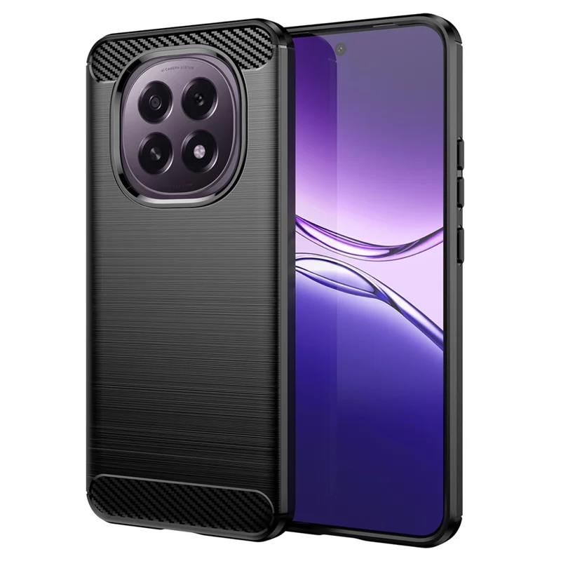 For Oppo F29 5G Case Protective Phone Cover Carbon Fiber Texture Brushed - Black-Cellmalls