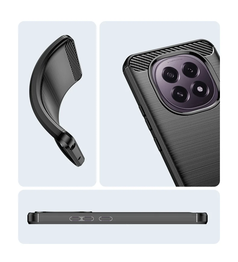 For Oppo F29 5G Case Protective Phone Cover Carbon Fiber Texture Brushed - Black-Cellmalls