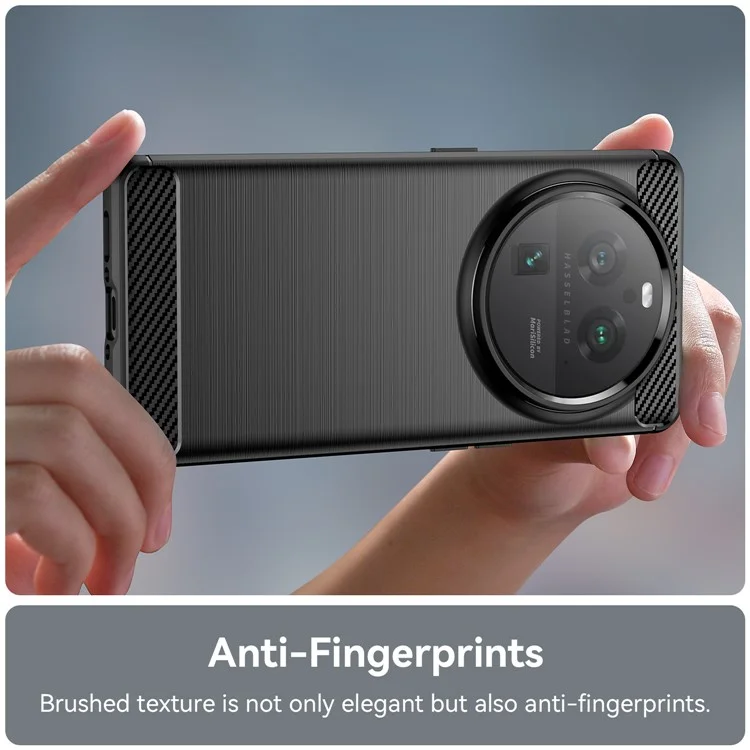 Mobile Phone Case for Oppo Find X6 Pro , Brushed Carbon Fiber Texture Phone TPU Back Cover - Black-Cellmalls