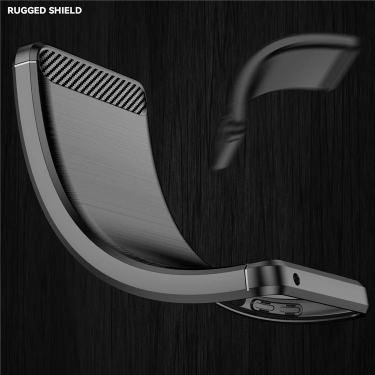 For Oppo F21 Pro 5G Carbon Fiber Texture Wear-resistant Drop-proof Brushed Phone Case Soft TPU Cellphone Shell - Black-Cellmalls