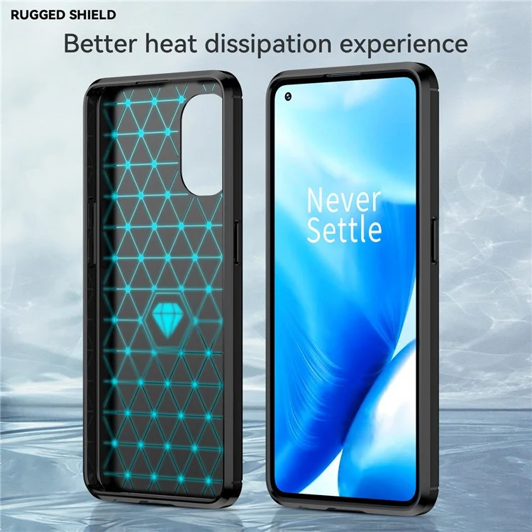For Oppo F21 Pro 5G Carbon Fiber Texture Wear-resistant Drop-proof Brushed Phone Case Soft TPU Cellphone Shell - Black-Cellmalls