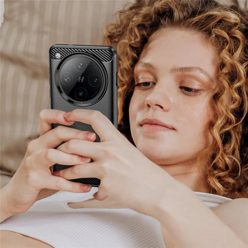 For Oppo Find X8 Pro 5G Case Carbon Fiber Texture Brushed Anti Fingerprint Phone Back Cover - Black-Cellmalls