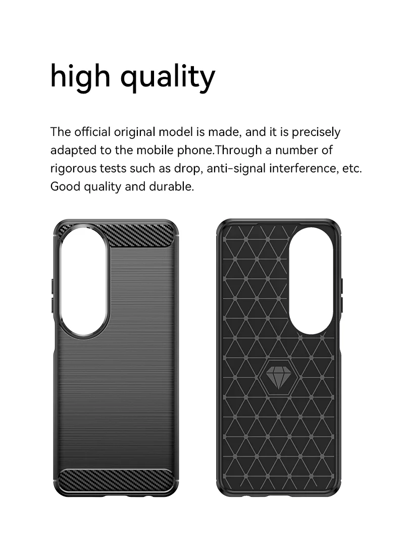 For Oppo A60 4G Case Protective Carbon Fiber Texture TPU Phone Cover - Black-Cellmalls