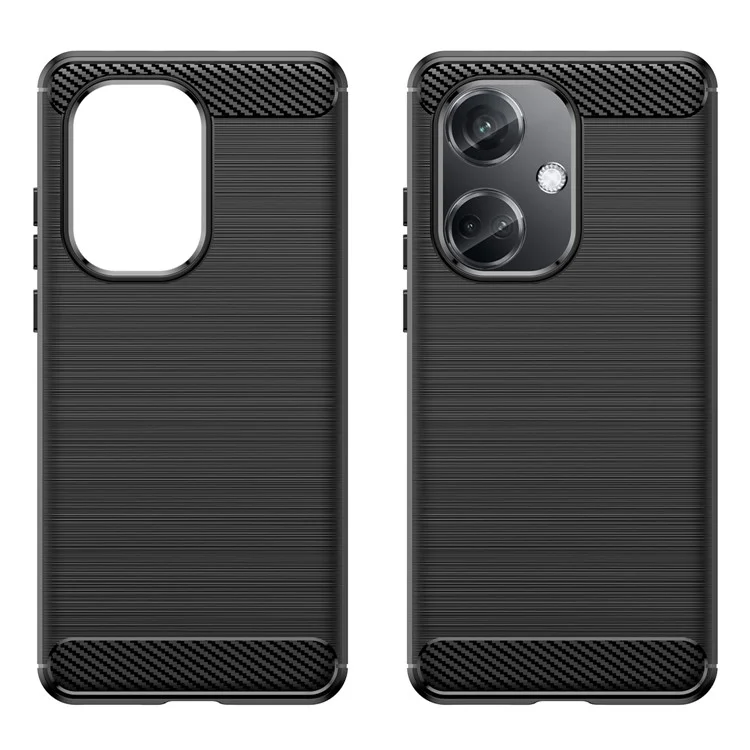 For Oppo K11 5G Soft TPU Anti-scratch Phone Case Brushed Carbon Fiber Texture Back Cover - Black-Cellmalls