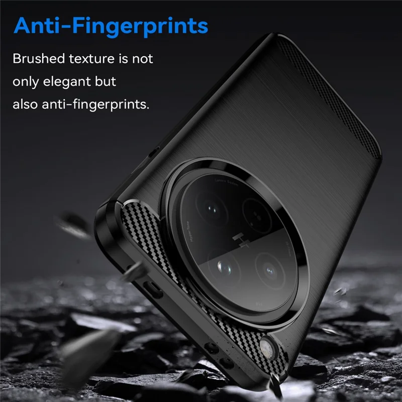 For Oppo Find X8 5G Case Carbon Fiber Texture Brushed Anti Fingerprint Phone Back Cover - Black-Cellmalls