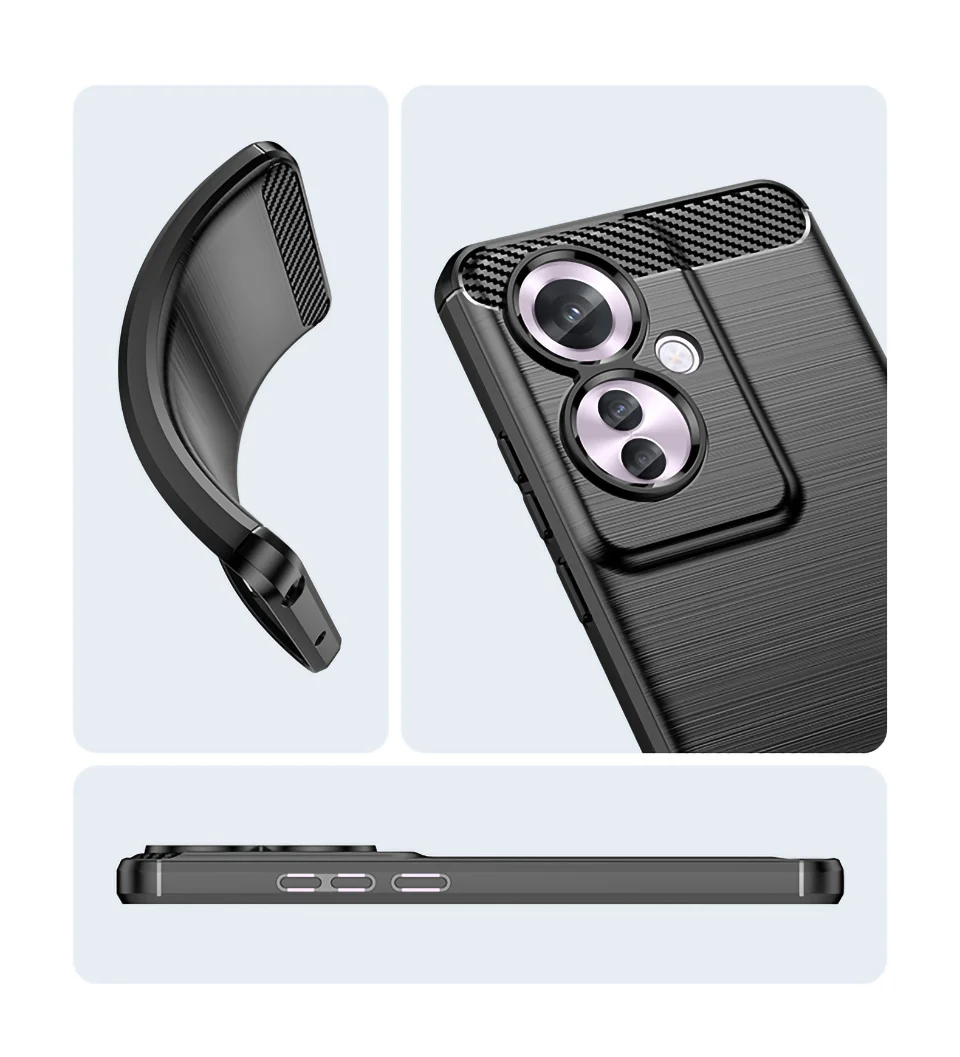 For Oppo Reno11 F 5G TPU Case Carbon Fiber Texture Back Phone Cover - Black-Cellmalls