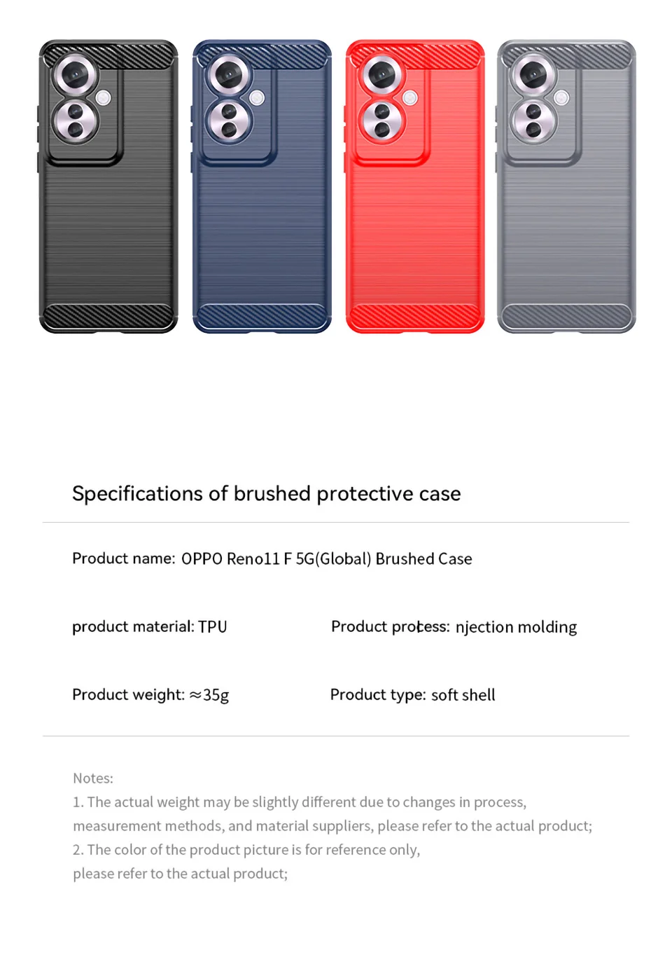 For Oppo Reno11 F 5G TPU Case Carbon Fiber Texture Back Phone Cover - Black-Cellmalls