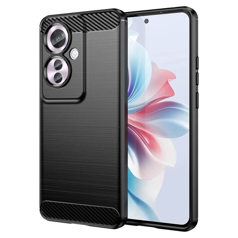 For Oppo Reno11 F 5G TPU Case Carbon Fiber Texture Back Phone Cover - Black-Cellmalls