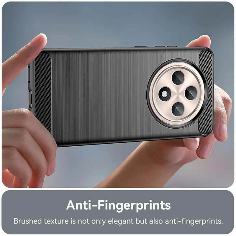 For Oppo Reno12 F 4G / Reno12 F 5G Case Carbon Fiber Texture TPU Brushed Phone Cover - Black-Cellmalls
