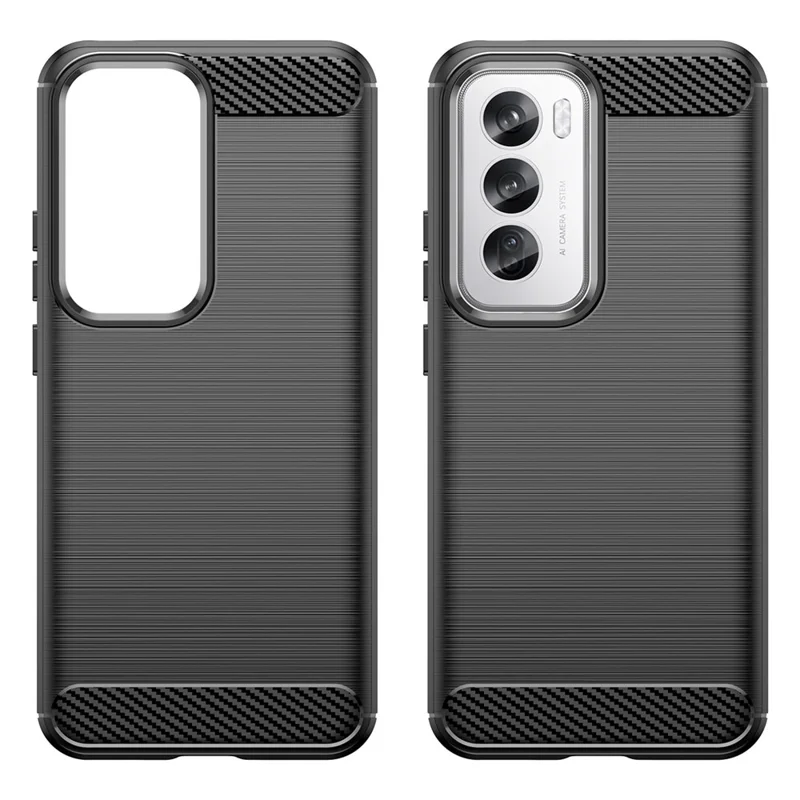 For Oppo Reno12 Pro 5G (Global) Case Carbon Fiber Texture Brushed TPU Phone Cover - Black-Cellmalls