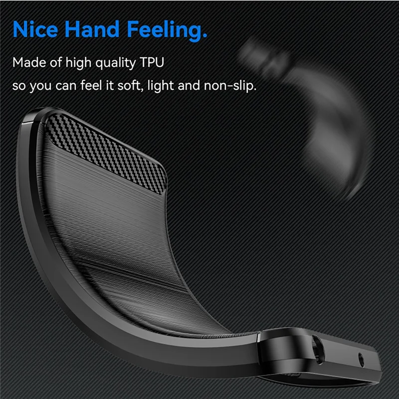 For Oppo Reno12 F 4G / Reno12 F 5G Case Carbon Fiber Texture TPU Brushed Phone Cover - Black-Cellmalls