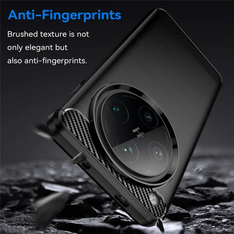 For Oppo Find X8 Pro 5G Case Carbon Fiber Texture Brushed Anti Fingerprint Phone Back Cover - Black-Cellmalls