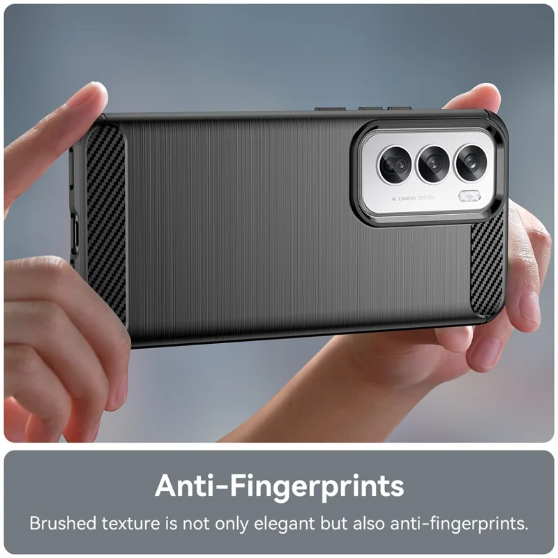 For Oppo Reno12 Pro 5G (Global) Case Carbon Fiber Texture Brushed TPU Phone Cover - Black-Cellmalls