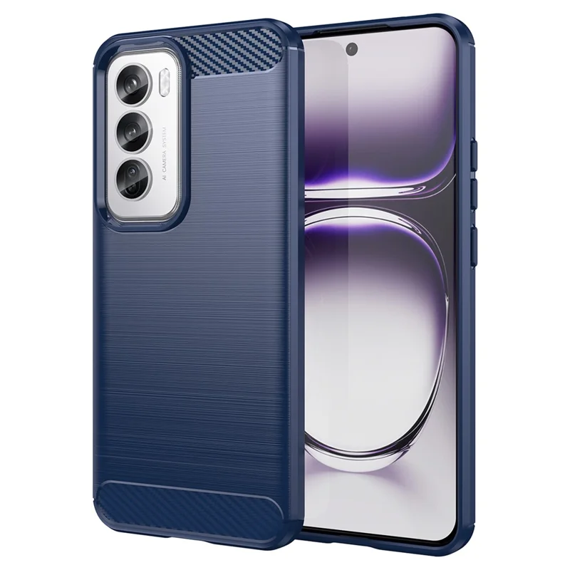 For Oppo Reno12 Pro 5G (Global) Case Carbon Fiber Texture Brushed TPU Phone Cover - Black-Cellmalls
