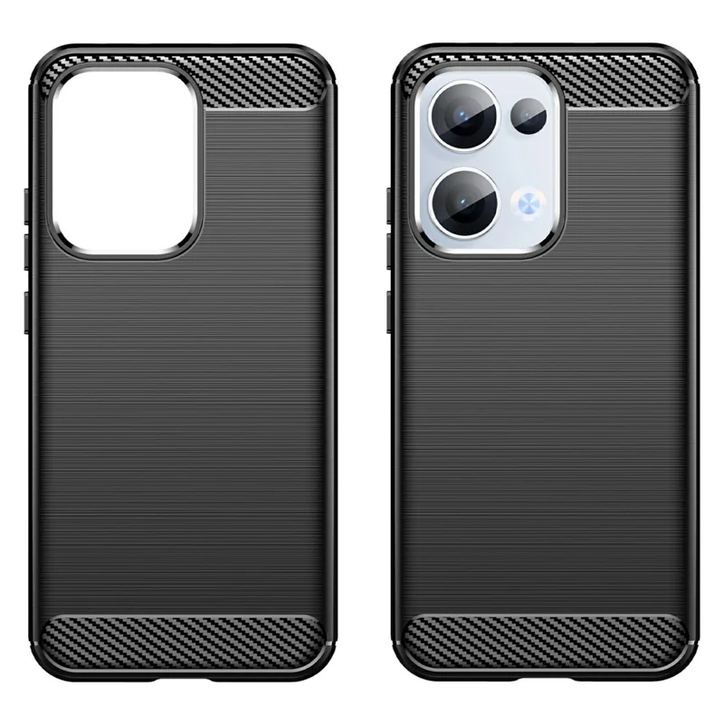 For Oppo Reno13 5G (Global) Case Protective Phone Cover Carbon Fiber Texture Brushed - Black-Cellmalls