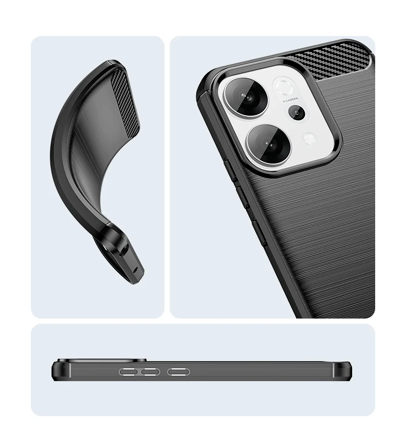 For Oppo Reno14 5G (Global) Case Protective Phone Cover Carbon Fiber Texture Brushed - Black-Cellmalls