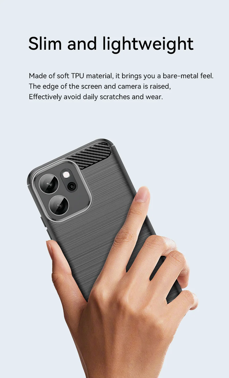 For Oppo Reno14 F 5G Case Protective Phone Cover Carbon Fiber Texture Brushed - Black-Cellmalls