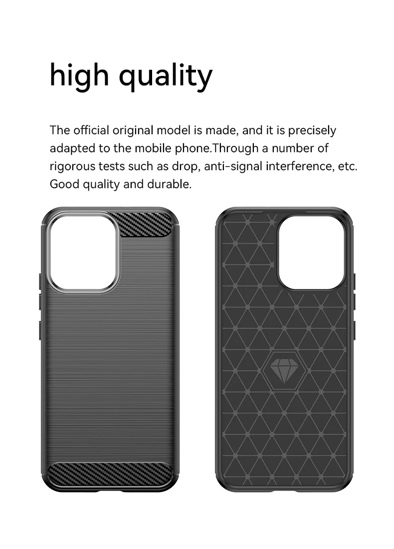 For Oppo Reno14 F 5G Case Protective Phone Cover Carbon Fiber Texture Brushed - Black-Cellmalls