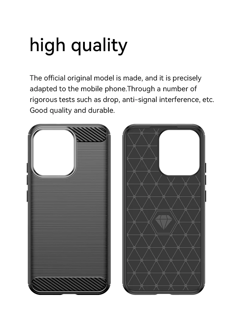 For Oppo Reno14 5G (Global) Case Protective Phone Cover Carbon Fiber Texture Brushed - Black-Cellmalls