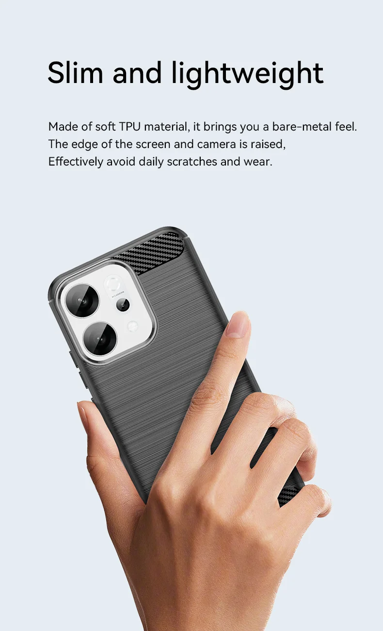 For Oppo Reno14 5G (Global) Case Protective Phone Cover Carbon Fiber Texture Brushed - Black-Cellmalls