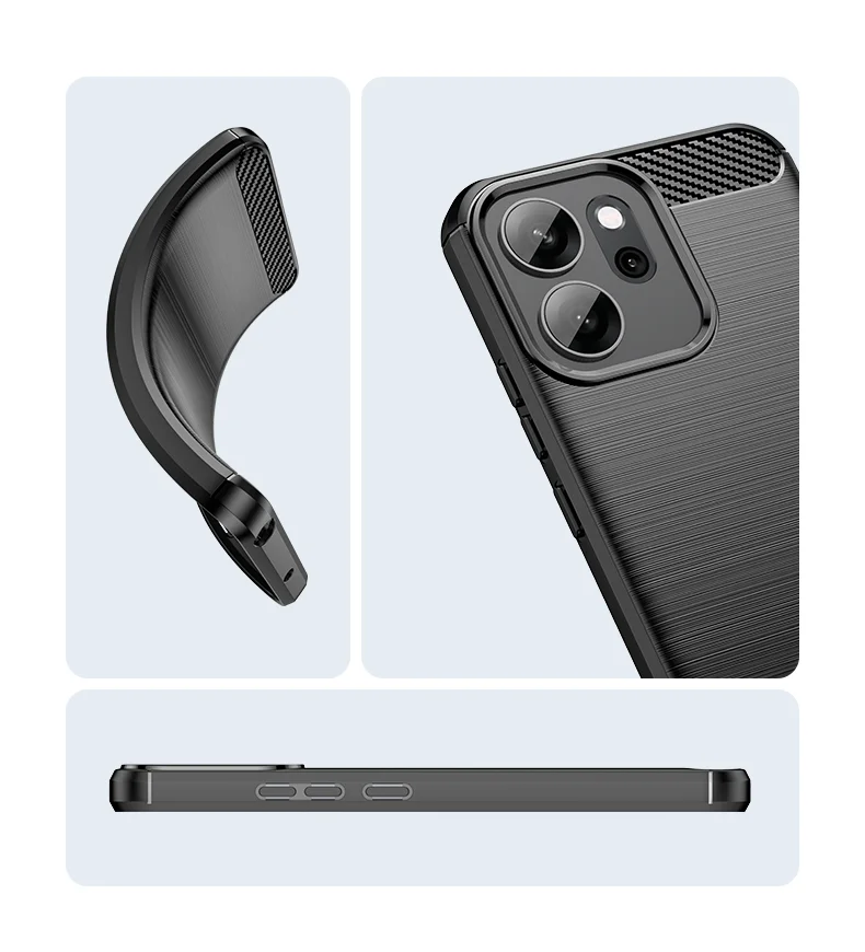 For Oppo Reno14 F 5G Case Protective Phone Cover Carbon Fiber Texture Brushed - Black-Cellmalls