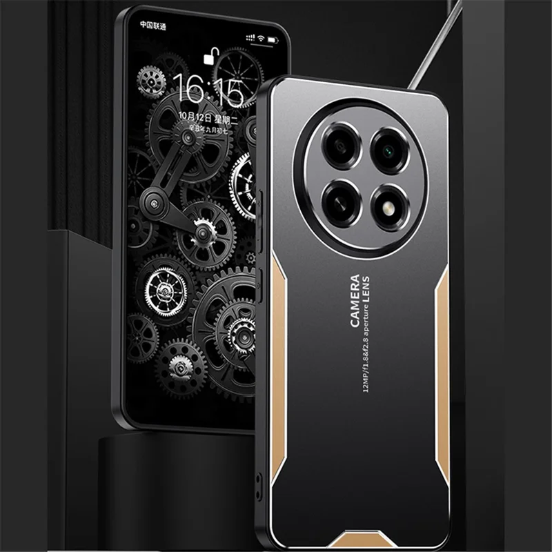 For Oppo A2 Pro 5G Shockproof Cover Aluminum Alloy Phone Protection Case - Gold-Cellmalls