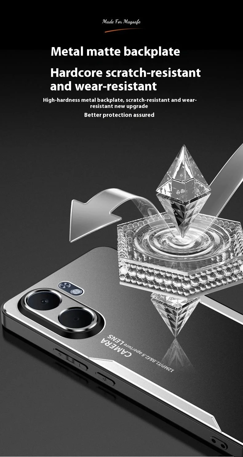 For Oppo A5x 4G Case Aluminium Alloy TPU PC Phone Back Cover - Gold-Cellmalls