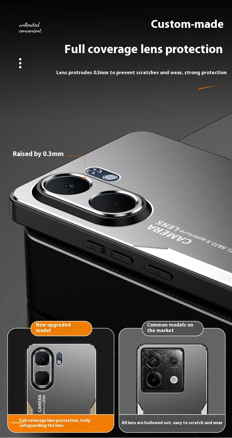 For Oppo A5x 4G Case Aluminium Alloy TPU PC Phone Back Cover - Gold-Cellmalls