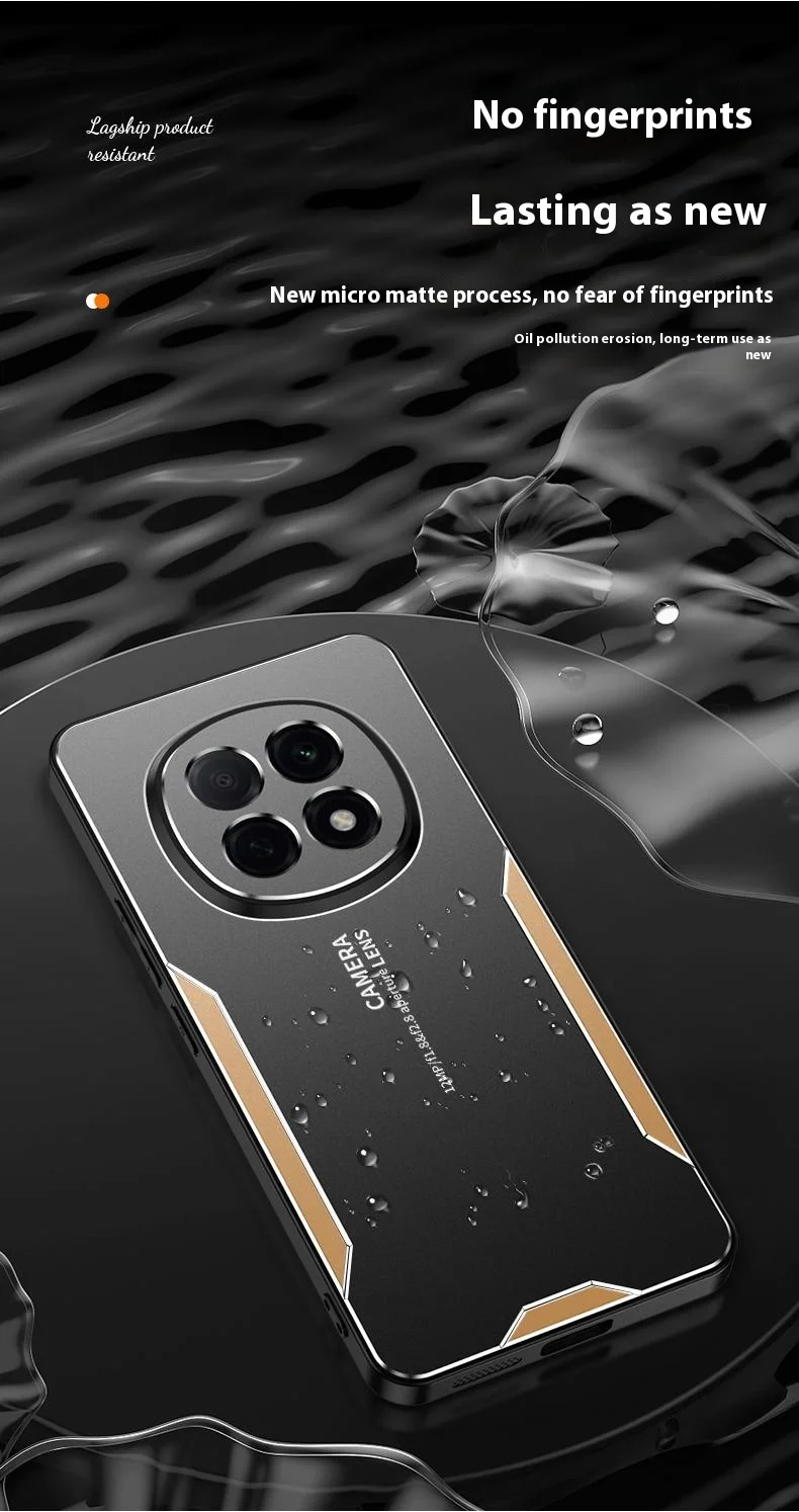 For Oppo A5 5G Phone Case Aluminium Alloy TPU PC Back Cover - Gold-Cellmalls