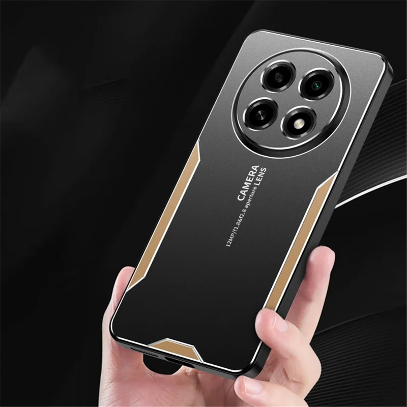 For Oppo A2 Pro 5G Shockproof Cover Aluminum Alloy Phone Protection Case - Gold-Cellmalls