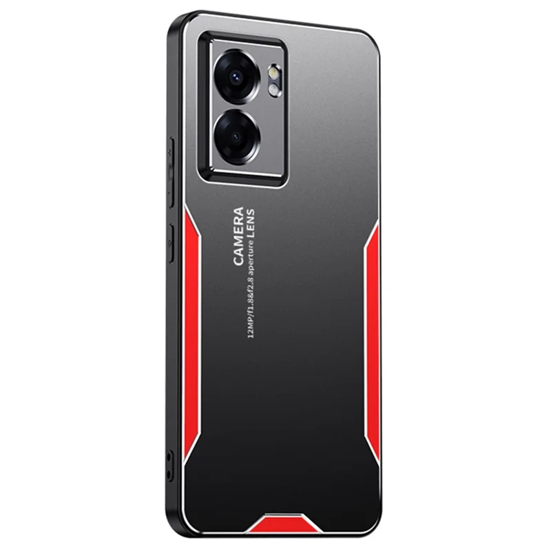 For Oppo A57 (2022) 5G /  A77 5G Cell Phone Case Frosted PC+TPU+Aluminum Alloy Cover - Silver-Cellmalls