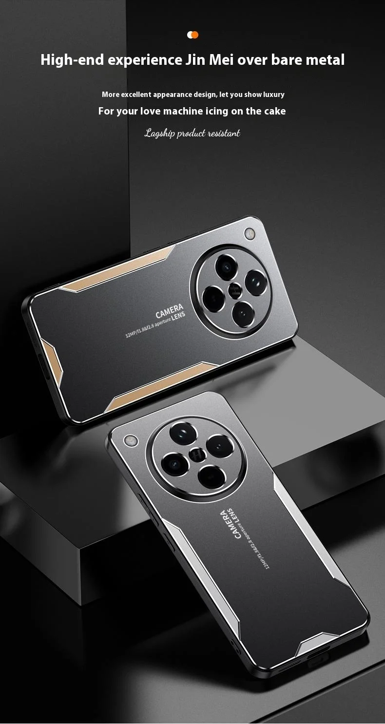 For Oppo Find X8 5G Phone Case Aluminium Alloy TPU PC Back Cover - Gold-Cellmalls