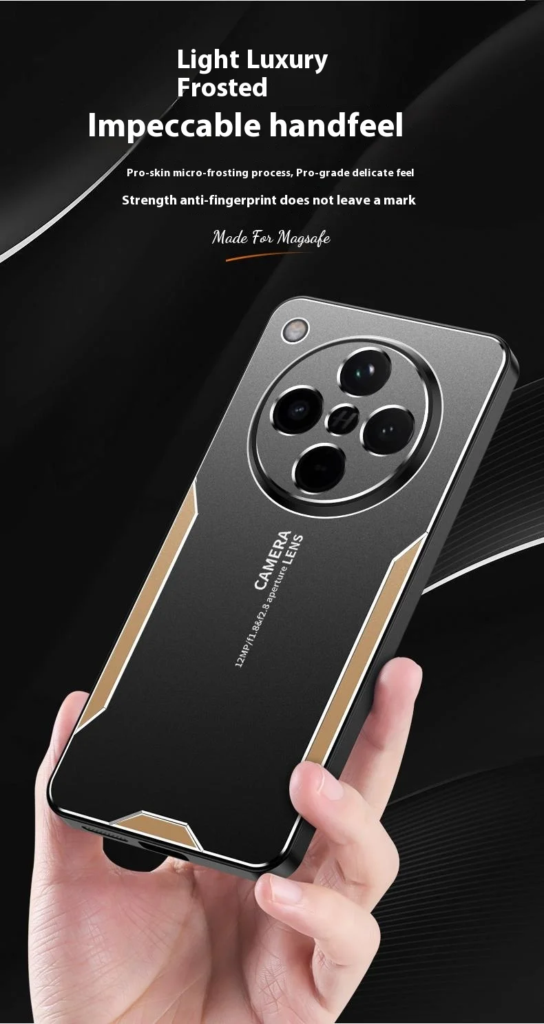 For Oppo Find X8 5G Phone Case Aluminium Alloy TPU PC Back Cover - Gold-Cellmalls