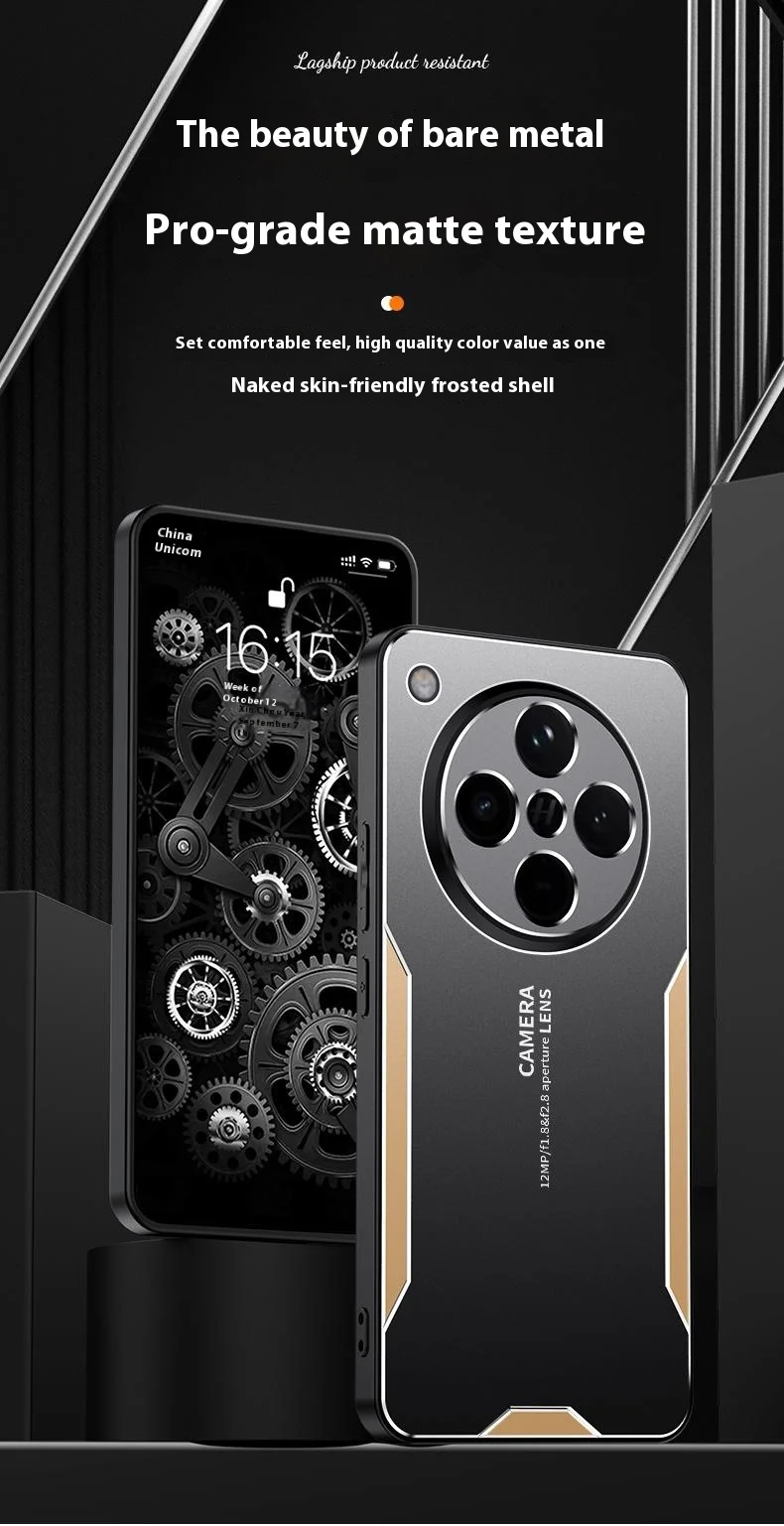 For Oppo Find X8 5G Phone Case Aluminium Alloy TPU PC Back Cover - Gold-Cellmalls