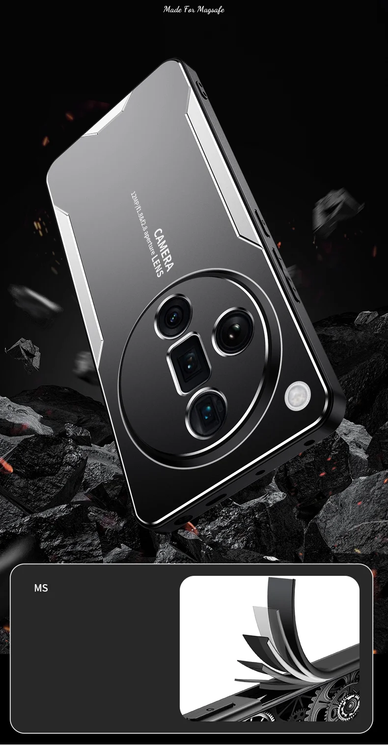 For Oppo Find X7 Ultra Phone Case Aluminium Alloy Back Cover Frosted Anti-Fingerprint - Red-Cellmalls