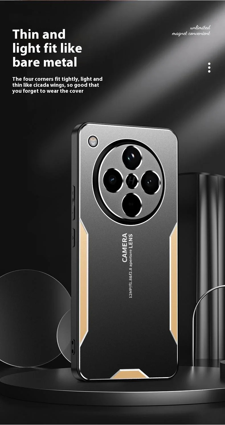 For Oppo Find X8 5G Phone Case Aluminium Alloy TPU PC Back Cover - Gold-Cellmalls