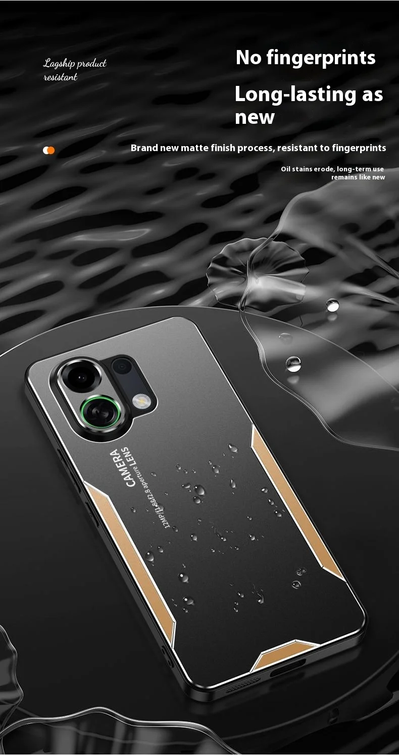 For Oppo K13 Turbo Pro 5G Phone Case Aluminium Alloy TPU PC Back Cover - Gold-Cellmalls