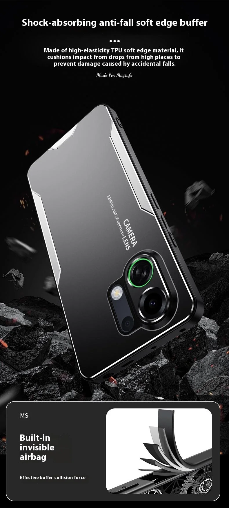 For Oppo K13 Turbo Pro 5G Phone Case Aluminium Alloy TPU PC Back Cover - Gold-Cellmalls