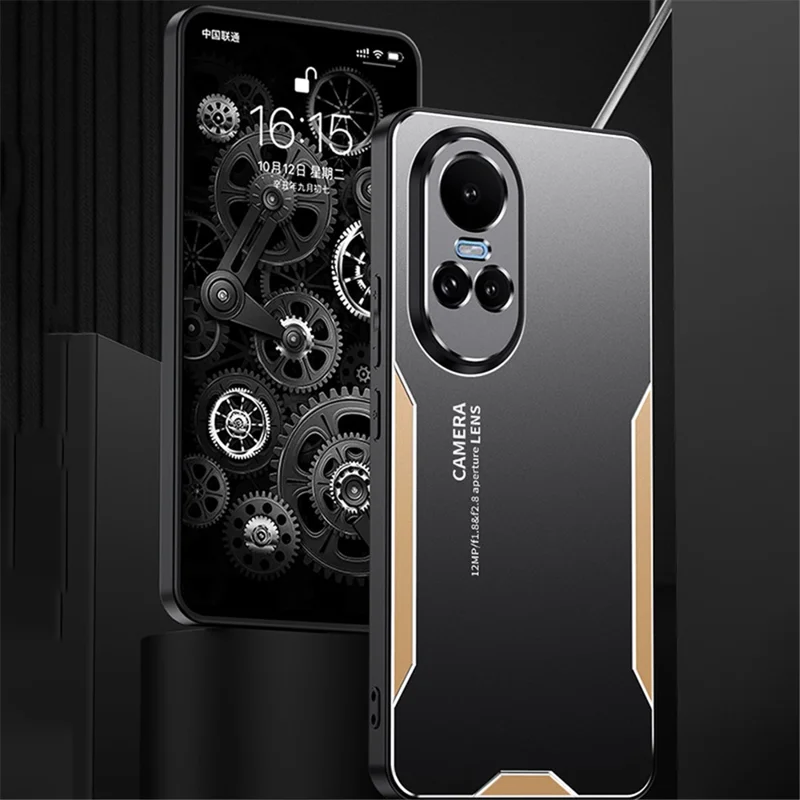 For Oppo Reno10 5G (Global) Phone Case Aluminium Alloy Back TPU Frame Protective Cover - Silver-Cellmalls