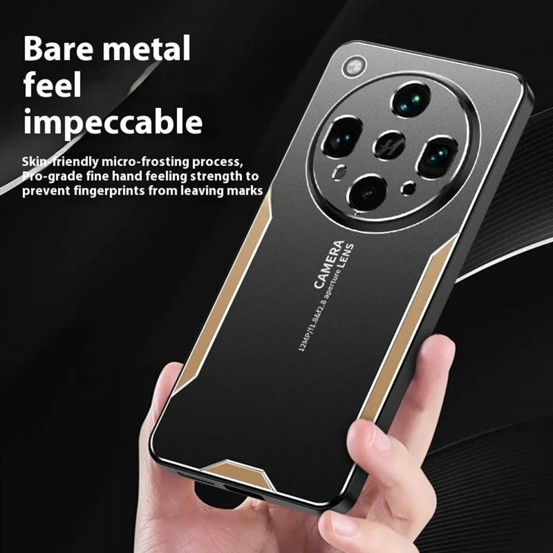 For Oppo Find X8 Ultra 5G Phone Case Aluminium Alloy TPU PC Back Cover - Gold-Cellmalls