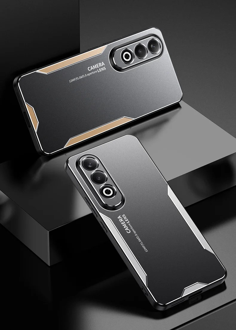 For Oppo K12 Case Anti-Drop Aluminum Alloy+PC+TPU Mobile Phone Cover - Silver-Cellmalls