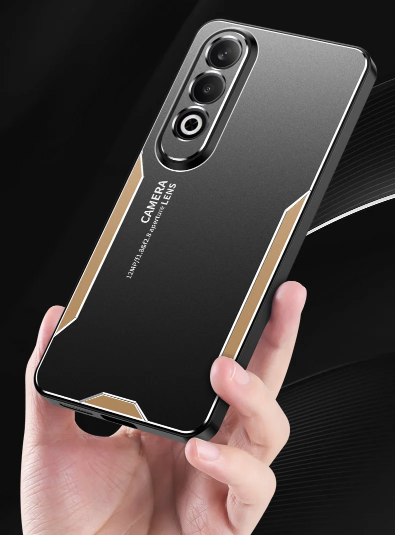 For Oppo K12 Case Anti-Drop Aluminum Alloy+PC+TPU Mobile Phone Cover - Silver-Cellmalls