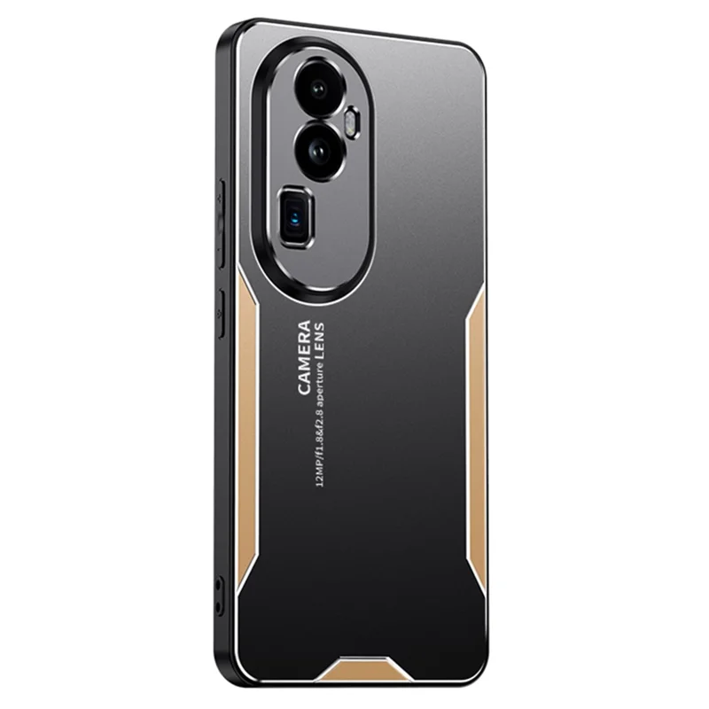For Oppo Reno10 Pro+ 5G Phone Case Precise Cut-outs Aluminium Alloy Matte Back Cover - Gold-Cellmalls