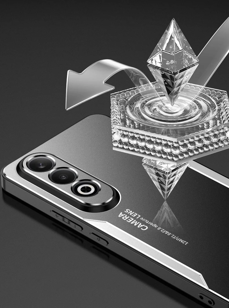 For Oppo K12 Case Anti-Drop Aluminum Alloy+PC+TPU Mobile Phone Cover - Silver-Cellmalls