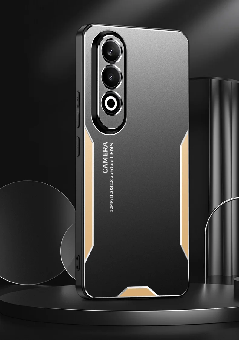 For Oppo K12 Case Anti-Drop Aluminum Alloy+PC+TPU Mobile Phone Cover - Silver-Cellmalls